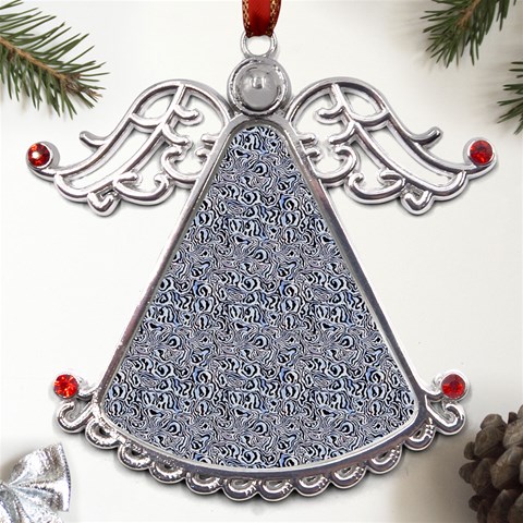 Blue Black Snake Pattern Metal Angel with Crystal Ornament from UrbanLoad.com Front