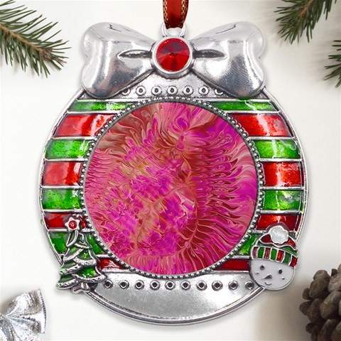 Tondo Metal X Mas Ribbon With Red Crystal Round Ornament from UrbanLoad.com Front