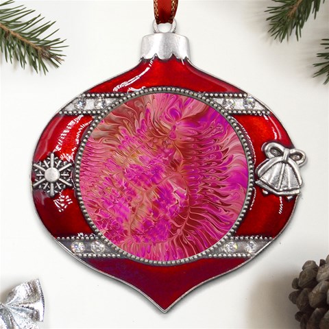 Tondo Metal Snowflake And Bell Red Ornament from UrbanLoad.com Front