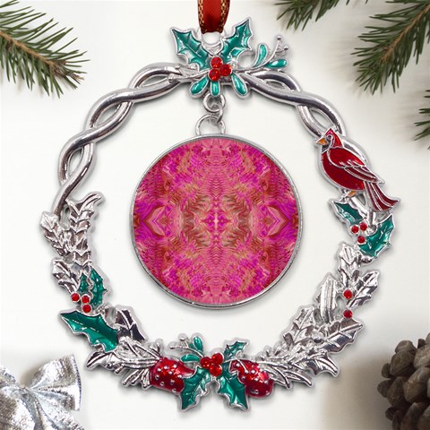 Tondo symmetry Metal X mas Wreath Holly leaf Ornament from UrbanLoad.com Front