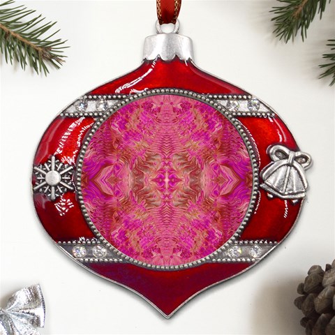 Tondo symmetry Metal Snowflake And Bell Red Ornament from UrbanLoad.com Front