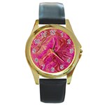  Tondo Wave I Round Gold Metal Watch