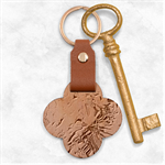  Tondo Wave I Engraved Wood Key Chain