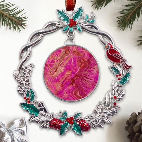 Tondo Wave I Metal X mas Wreath Holly leaf Ornament from UrbanLoad.com Front