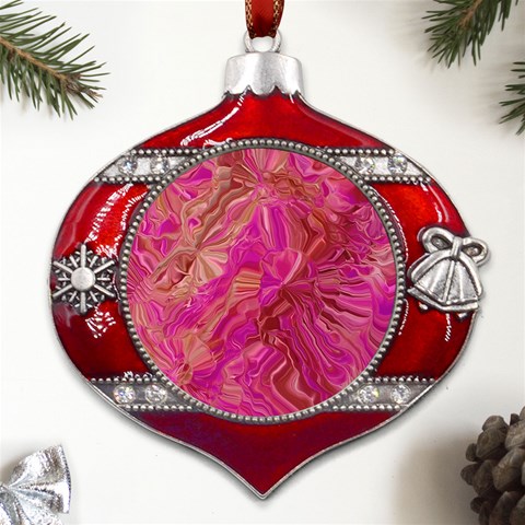 Tondo Wave I Metal Snowflake And Bell Red Ornament from UrbanLoad.com Front