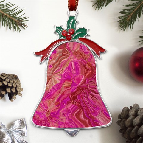 Tondo Wave I Metal Holly Leaf Bell Ornament from UrbanLoad.com Front
