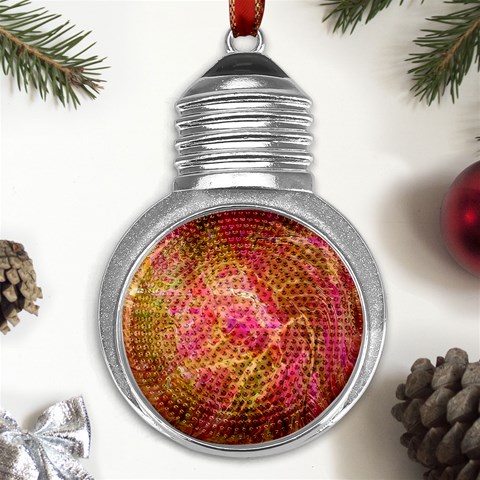 Acid green blend Metal Light Bulb Shape Ornament from UrbanLoad.com Front