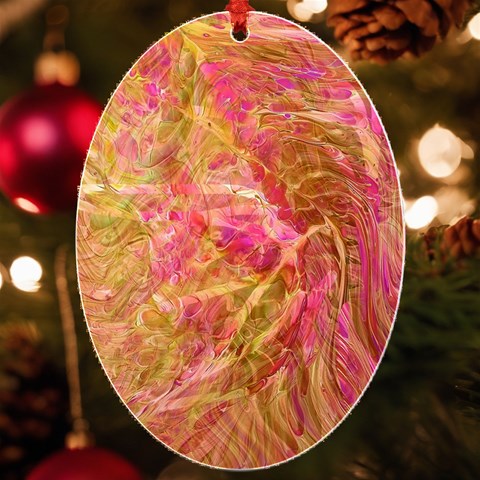 Acid green blend UV Print Acrylic Ornament Oval from UrbanLoad.com Front