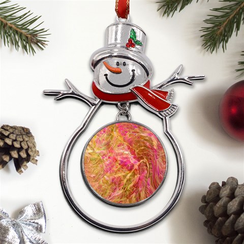 Acid green blend Metal Snowman Ornament from UrbanLoad.com Front