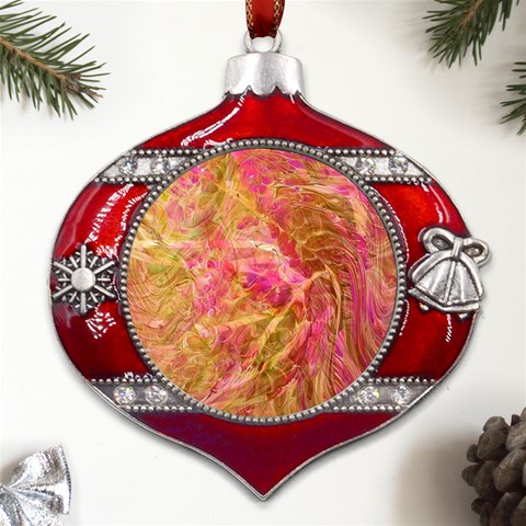 Acid green blend Metal Snowflake And Bell Red Ornament from UrbanLoad.com Front