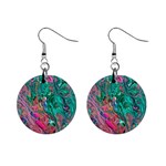 Green Pour Mini Button Earrings