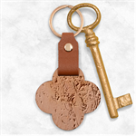 Green Pour Engraved Wood Key Chain