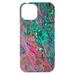 Green Pour iPhone 15 Black UV Print PC Hardshell Case