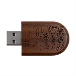 Green Pour Wood Oval USB Flash Drive