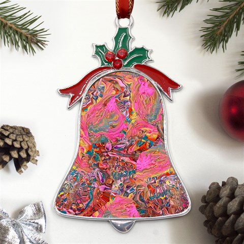 Collage  Metal Holly Leaf Bell Ornament from UrbanLoad.com Front