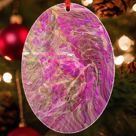 Pink blend UV Print Acrylic Ornament Oval from UrbanLoad.com Front