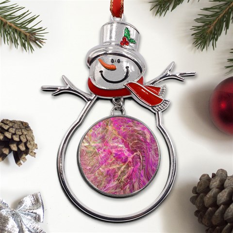 Pink blend Metal Snowman Ornament from UrbanLoad.com Front