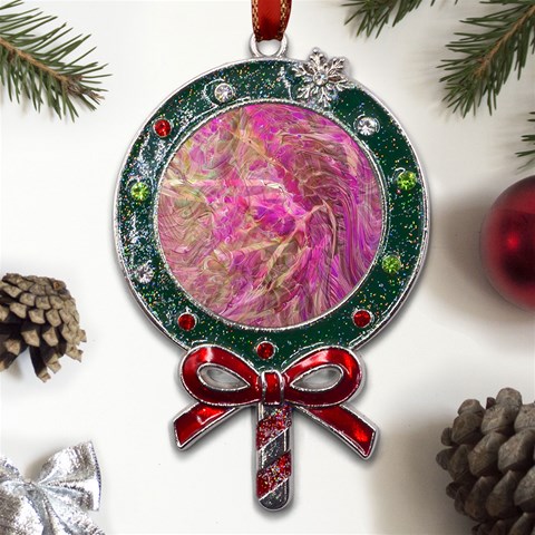 Pink blend Metal X Mas Lollipop with Crystal Ornament from UrbanLoad.com Front