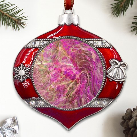 Pink blend Metal Snowflake And Bell Red Ornament from UrbanLoad.com Front