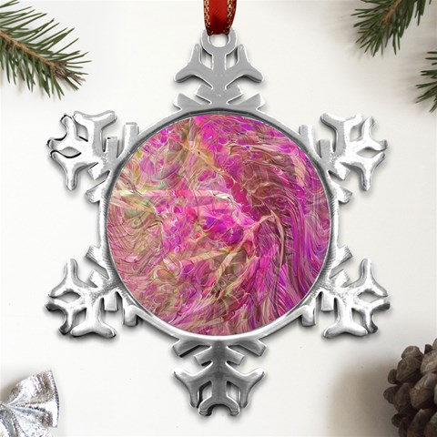 Pink blend Metal Small Snowflake Ornament from UrbanLoad.com Front