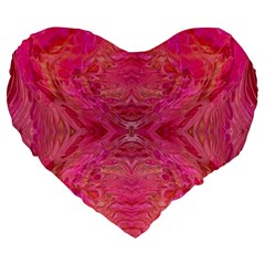 Pink Pour  Large 19  Premium Heart Shape Cushions from UrbanLoad.com Front