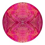 Pink Pour  Round Glass Fridge Magnet (4 pack)