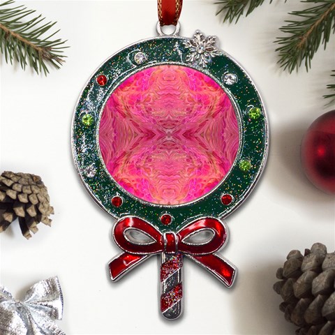 Pink Pour  Metal X Mas Lollipop with Crystal Ornament from UrbanLoad.com Front