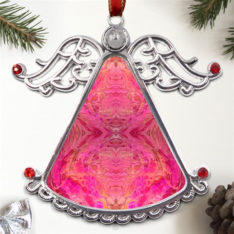 Pink Pour  Metal Angel with Crystal Ornament from UrbanLoad.com Front