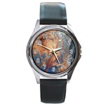 Blue flow Round Metal Watch