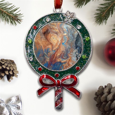 Blue flow Metal X Mas Lollipop with Crystal Ornament from UrbanLoad.com Front