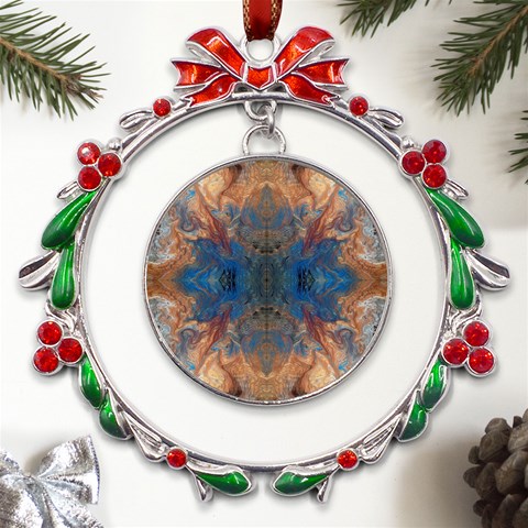Pour Repeats Metal X mas Wreath Ribbon Ornament from UrbanLoad.com Front