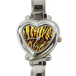 Tiger Pattern Heart Italian Charm Watch