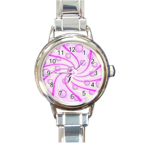 Swirls And Bubbles Round Italian Charm Watch from UrbanLoad.com Front