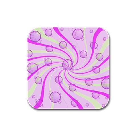 Swirls And Bubbles Rubber Square Coaster (4 pack) from UrbanLoad.com Front