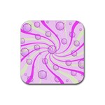 Swirls And Bubbles Rubber Square Coaster (4 pack)