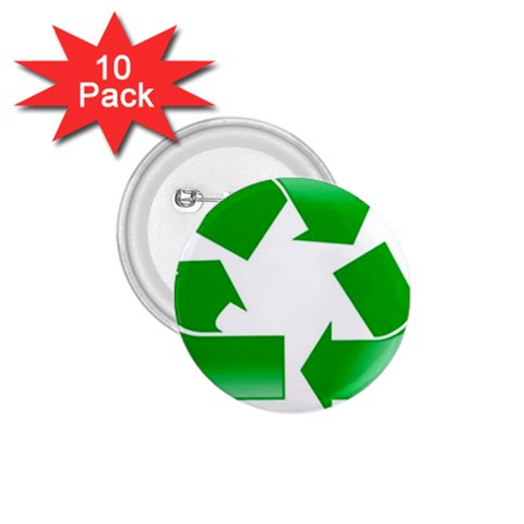 Recycle sign 1.75  Button (10 pack)  from UrbanLoad.com Front