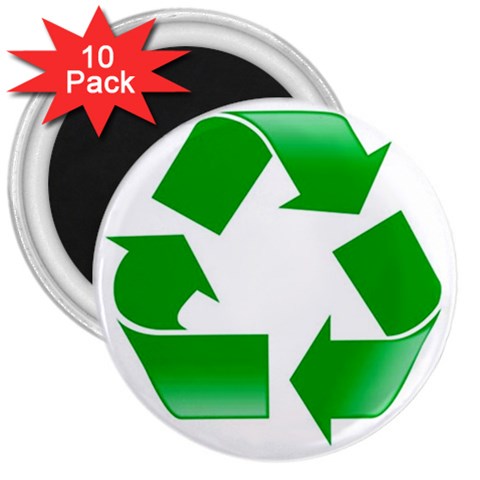 Recycle sign 3  Magnet (10 pack) from UrbanLoad.com Front