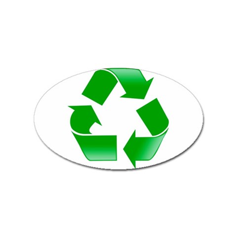 Recycle sign Sticker Oval (10 pack) from UrbanLoad.com Front