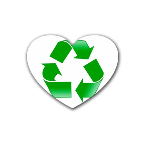 Recycle sign Rubber Coaster (Heart) from UrbanLoad.com Front