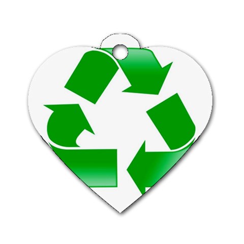 Recycle sign Dog Tag Heart (One Side) from UrbanLoad.com Front