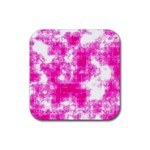 Pink Grunge Rubber Coaster (Square)