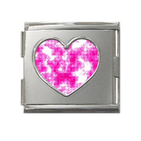 Pink Grunge Mega Link Heart Italian Charm (18mm) from UrbanLoad.com Front