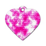 Pink Grunge Dog Tag Heart (One Side)