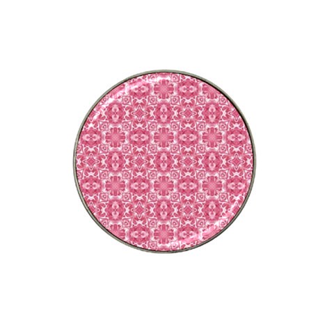 Pink and white background Hat Clip Ball Marker (10 pack) from UrbanLoad.com Front