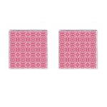 Pink and white background Cufflinks (Square)