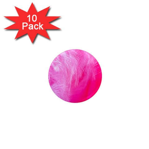Pink Feather 1  Mini Magnet (10 pack)  from UrbanLoad.com Front