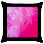 Pink Feather Throw Pillow Case (Black)