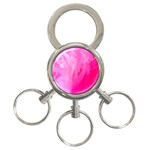 Pink Feather 3-Ring Key Chain