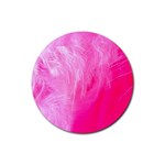 Pink Feather Rubber Round Coaster (4 pack)