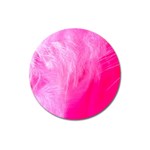 Pink Feather Magnet 3  (Round)